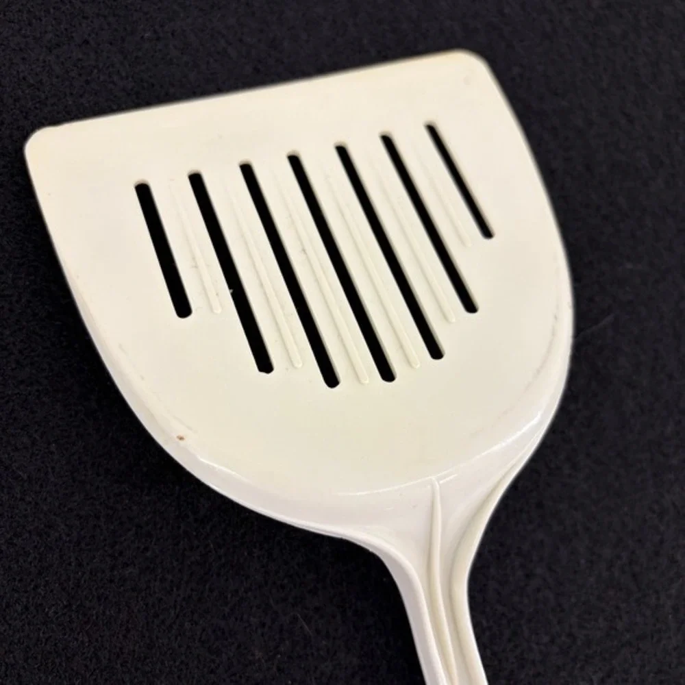 VTG Nylon EKCO USA 7 Slotted Spatula Turner‎ Kitchen Utensil White 4in Wide